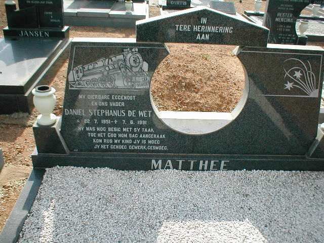 MATTHEE Daniel Stephanus de Wet 1951-1991
