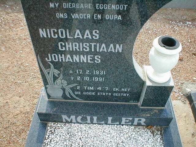 MÜLLER Nicholaas Christiaan Johannes 1931-1991