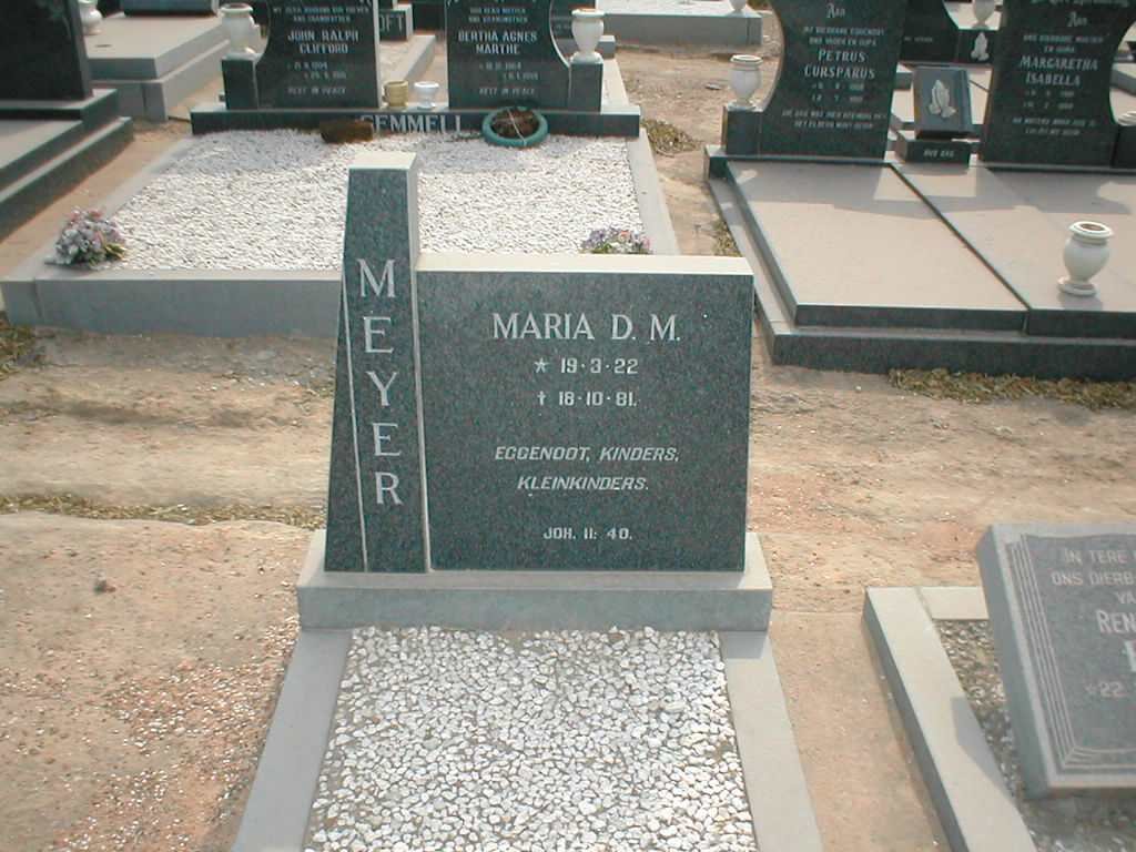 MEYER Maria D. M. 1922-1981