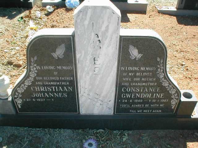 MAREE Christiaan Johannes 1937- &amp; Constance Gwendoline 1940-1987