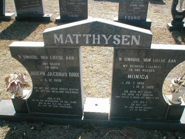 MATTHYSEN Joseph Jacobus Dirk 1928- &amp; Monica 1938-1989