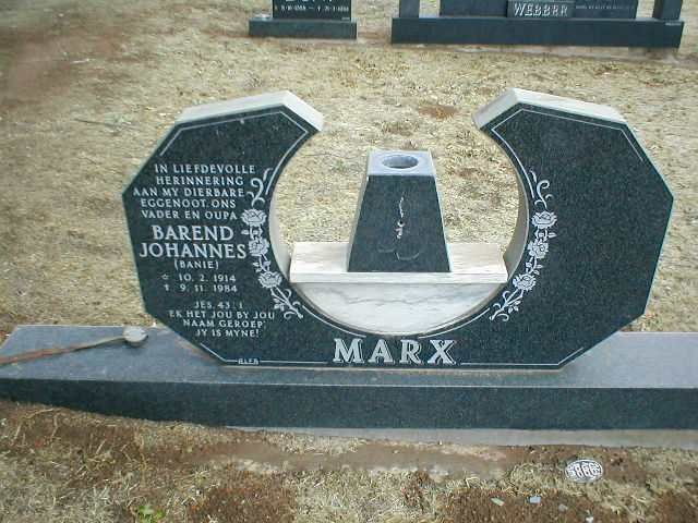 MARX Barend Johannes 1914-1984