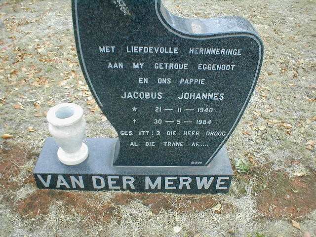 MERWE Jacobus Johannes, van der 1940-1984