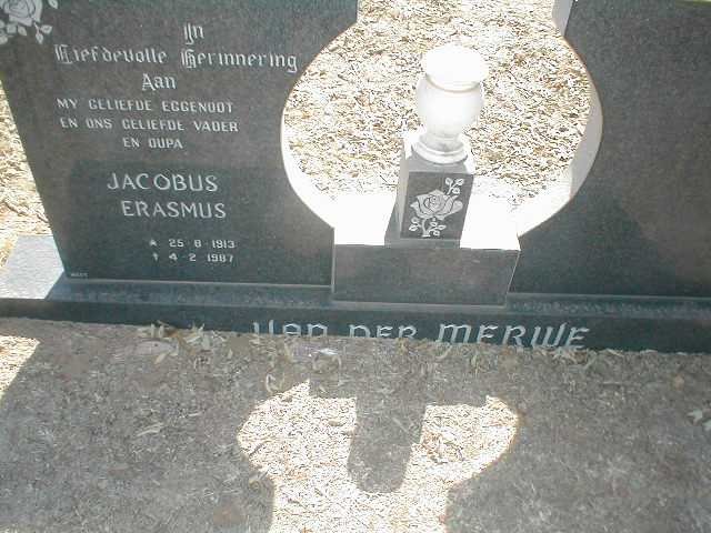 MERWE Jacobus Erasmus, van der 1913-1987