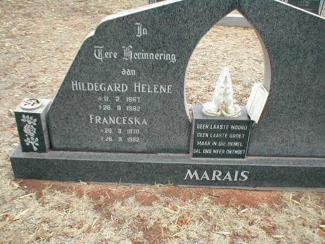 MARAIS Hildegard Helene 1967-1982 :: MARAIS Franceska 1970-1982