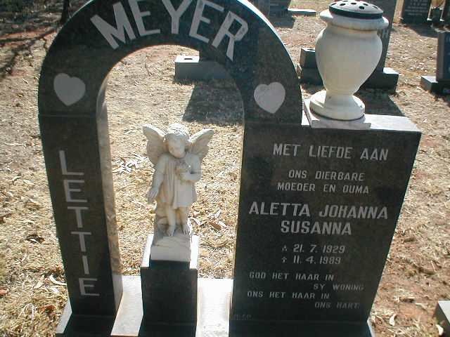MEYER Aletta Johanna Susanna 1929-1989