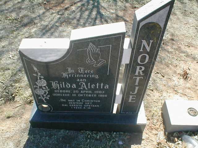 NORTJE Hilda Aletta 1903-1986