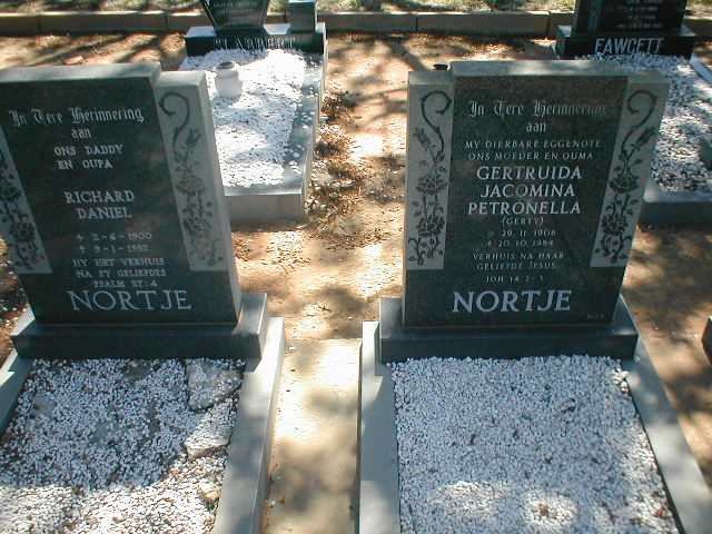 NORTJE Richard Daniel 1900-1992 &amp; Gertruida Jacomina Petronella 1906-1984