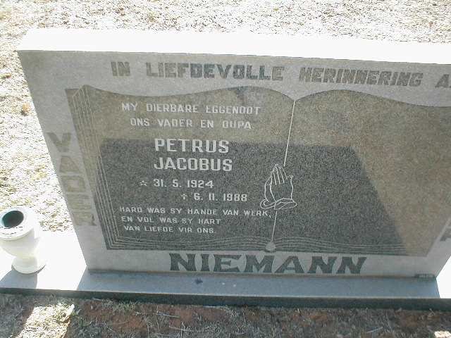 NIEMANN Petrus Jacobus 1924 - 1988
