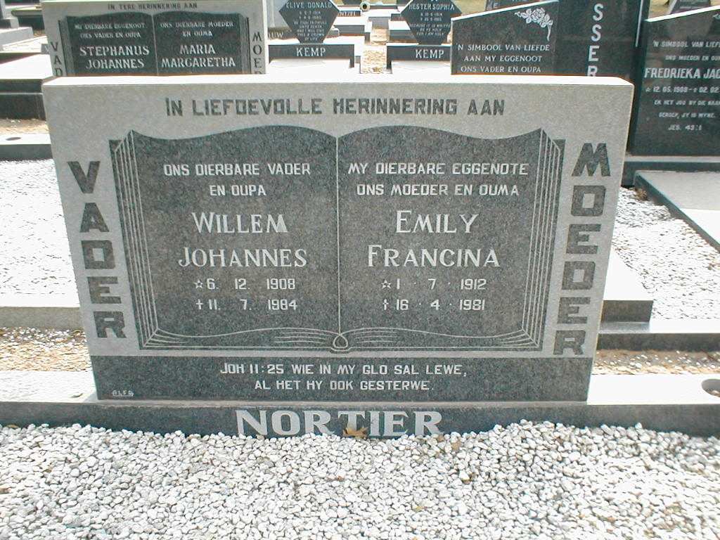 NORTIER Willem Johannes 1908-1984 &amp; Emily Francina 1912-1981