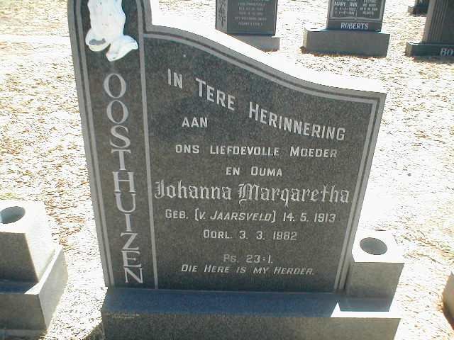 OOSTHUIZEN Johanna Margaretha geb. V. JAARSVELD 1913-1982