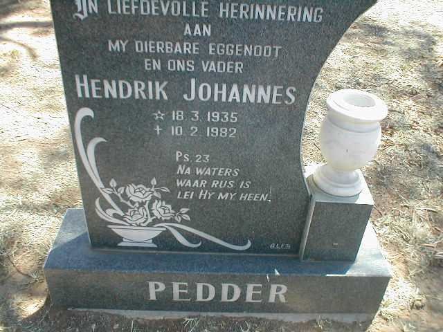 PEDDER Hendrik Johannes 1935-1982
