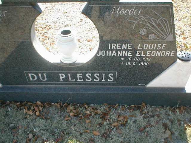 PLESSIS Irene Louise Johanne Eleonore, du 1913-1990