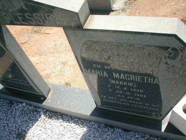 PLESSIS Maria Magrietha, du 1930-1984