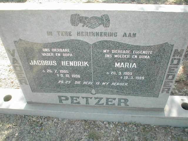 PETZER Jacobus Hendrik 1905-1996 &amp; Maria 1909-1989
