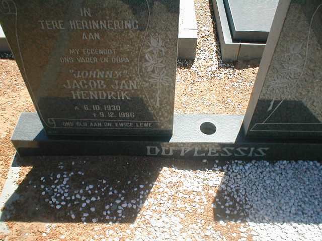 PLESSIS Jacob Jan Hendrik, du 1930-1986