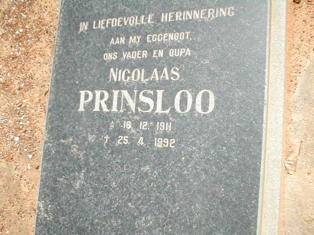 PRINSLOO Nicolaas 1911-1992