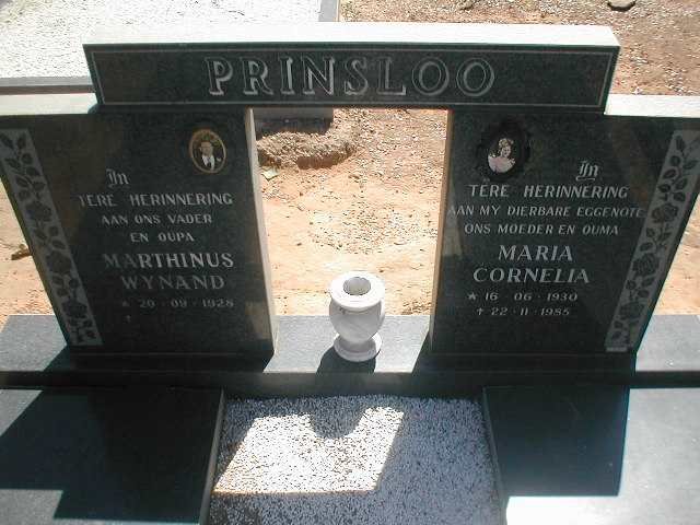 PRINSLOO Marthinus Wynand 1928- &amp; Maria Cornelia 1930-1985