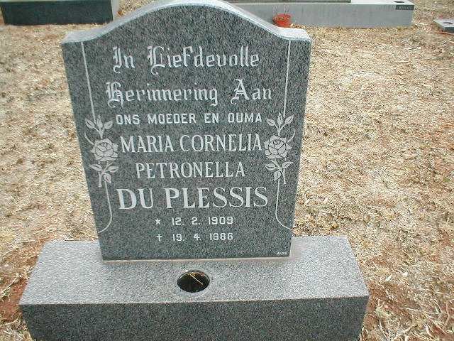 PLESSIS Maria Cornelia Petronella, du 1909-1986