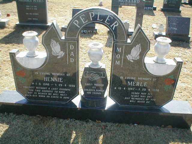 PEPLER Hennie 1946-1990 &amp; Merle 1947-1990