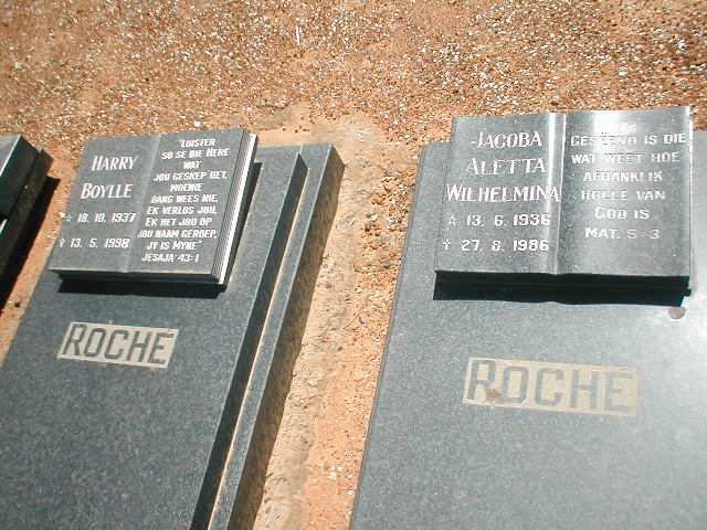 ROCHE Harry Boylle 1937-1998 &amp; Jacoba Aletta Wilhelmina 1936-1986