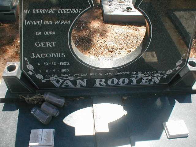 ROOYEN Gert Jacobus, van 1925-1985