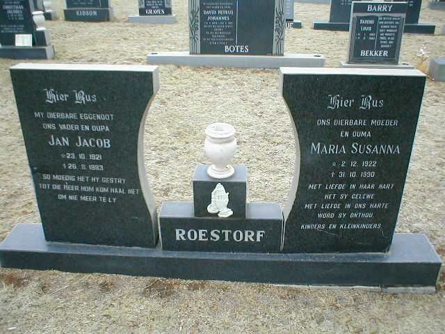 ROESTOF Jan Jacob 1921-1983 &amp; Maria Susanna 1922-1990