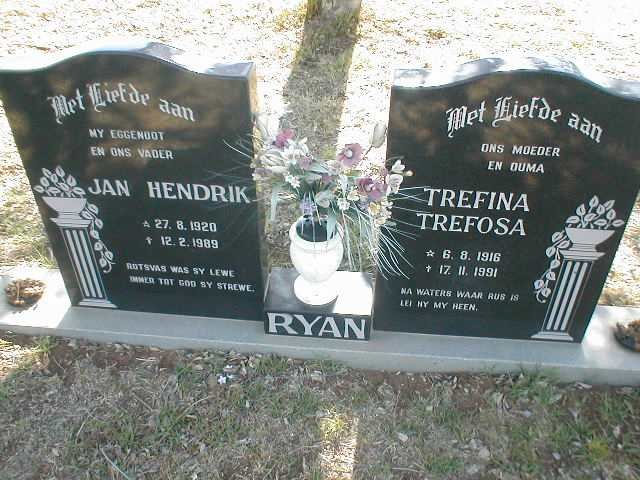 RYAN Jan Hendrik 1920-1989 &amp; Trefina Trefosa 1916-1991