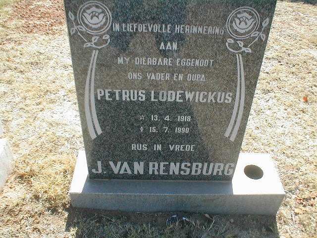 RENSBURG Petrus Lodewickus, Janse van 1918-1990