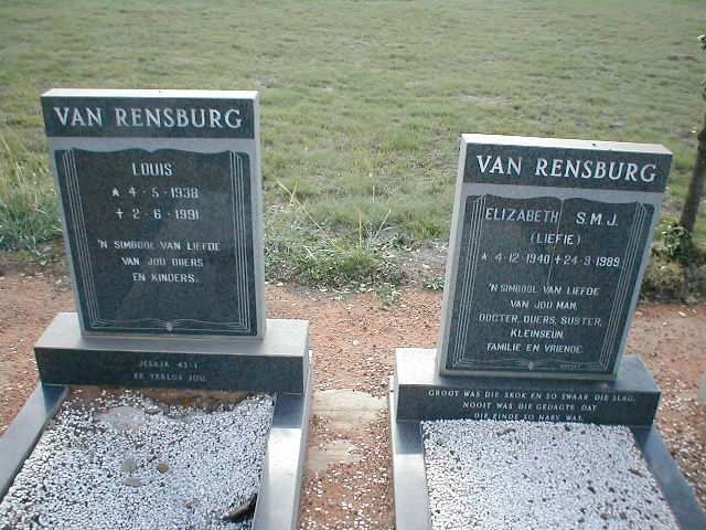RENSBURG Louis, van 1938-1991 &amp; Elizabeth S.M.J. 1940-1989