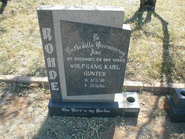 ROHDE Wolfgang Karl Gunter 1930-1986