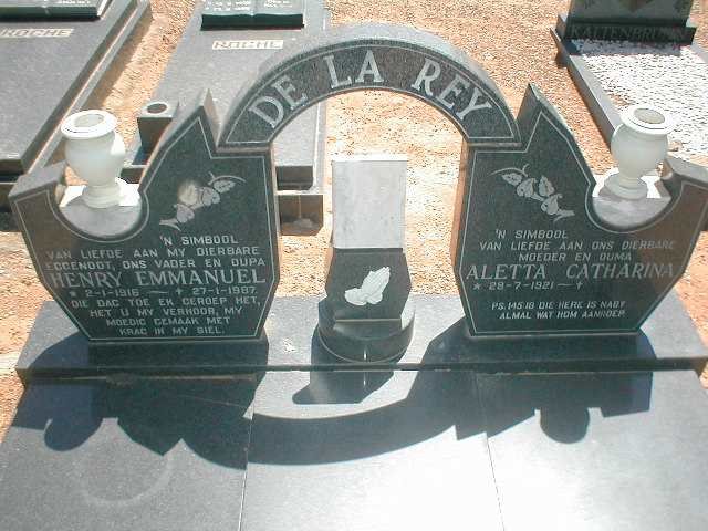 REY Henry Emmanuel, de la 1916-1987 &amp; Aletta Catharina 1921-