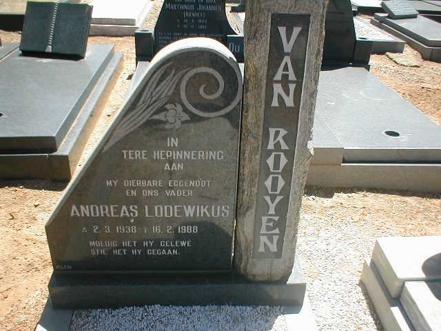 ROOYEN Andreas Lodewikus, van 1938-1988