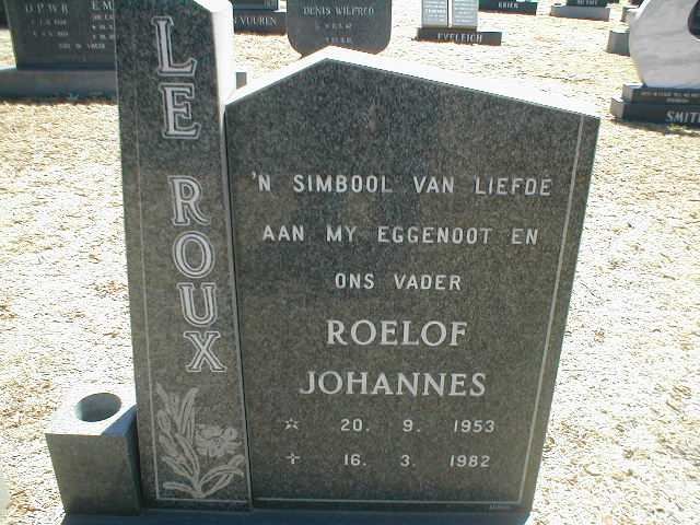 ROUX Roelof Johannes, le 1953-1982