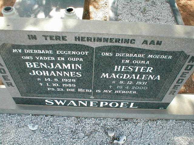 SWANEPOEL Benjamin Johannes 1928-1989 &amp; Hester Magdalena 1931-2000
