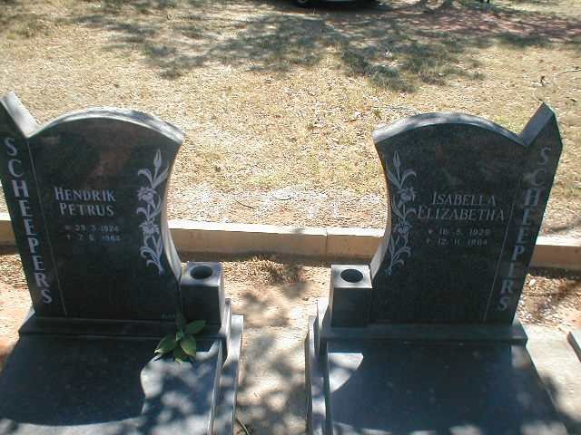 SCHEEPERS Hendrik Petrus 1924-1984 &amp; Isabella Elizabetha 1929-1964