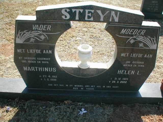 STEYN Marthinus 1912-1990 &amp; Helen L. 1920-2002