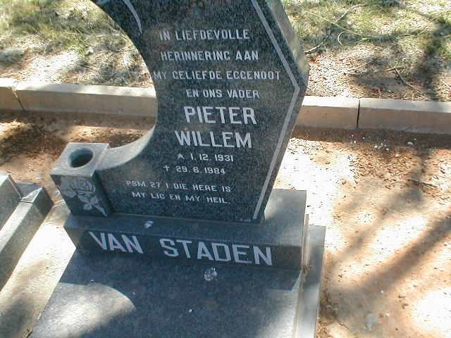 STADEN Pieter Willem, van 1931-1984