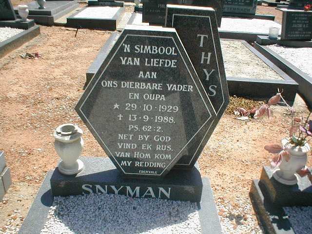 SNYMAN Thys 1929-1988