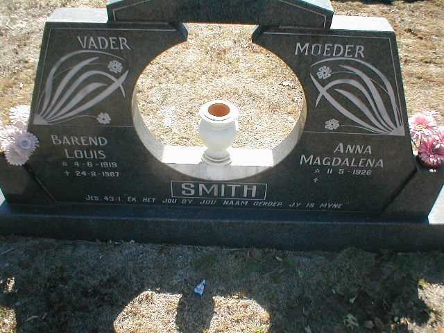 SMITH Barend Louis 1919-1987 &amp; Anna Magdalena 1926-