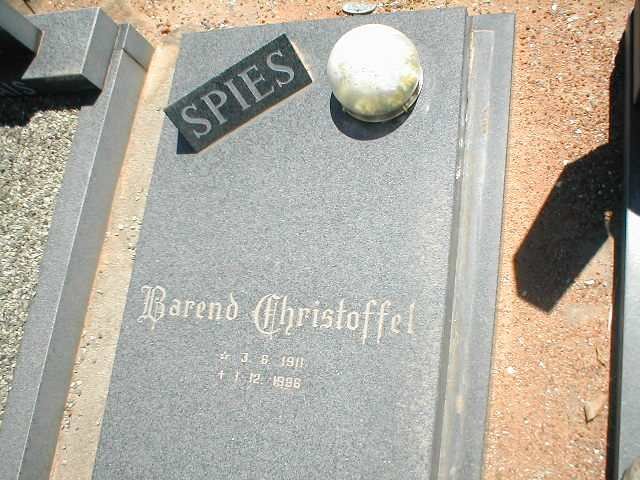 SPIES Barend Christoffel 1911-1986