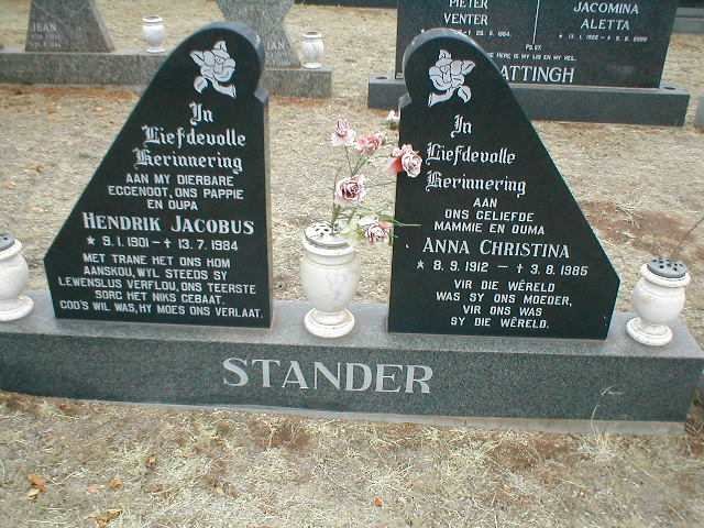 STANDER Hendrik Jacobus 1901-1984 &amp; Anna Christina 1912-1985