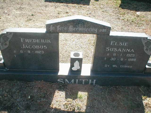 SMITH Frederik Jacobus 1923- &amp; Elsie Susanna 1929-1988