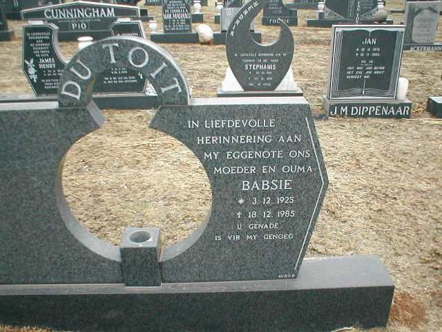 TOIT Babsie, du 1925-1985