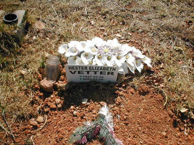 VETTER Hester Elizabeth 1927 - 2003