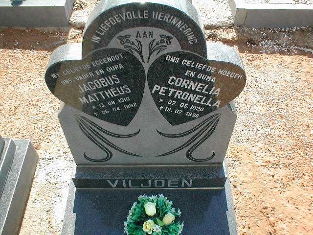 VILJOEN Jacobus Mattheus 1910-1992 &amp; Cornelia Petronella 1920-1996