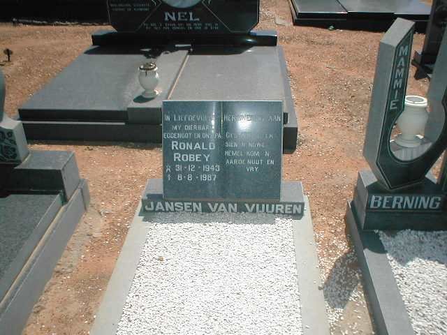 VUUREN Ronald Robey, Janse van 1943-1987