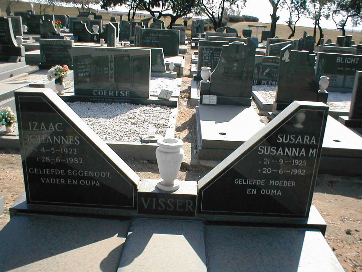VISSER Izaac Johannes 1922-1982 &amp; Susara Susanna M. 1925-1992