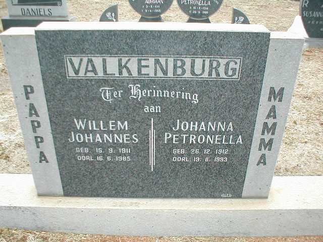 VALKENBURG Willem Johannes 1911-1985 &amp; Johanna Petronella 1912-1993