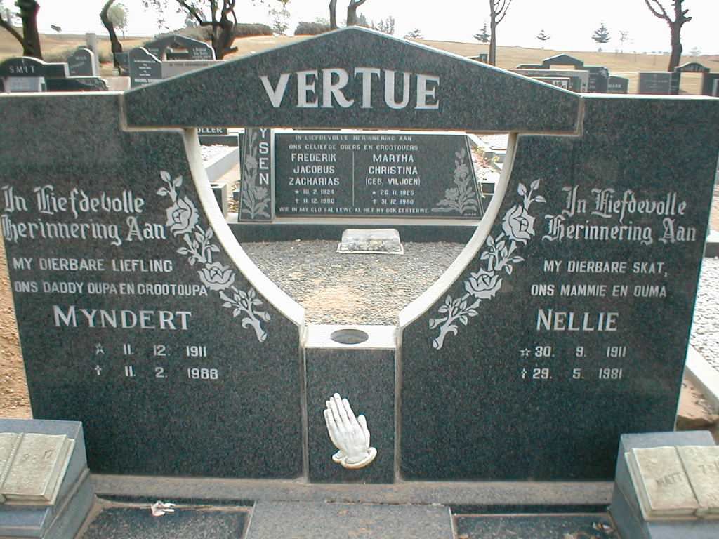 VERTUE Myndert 1911-1988 &amp; Nellie 1911-1981